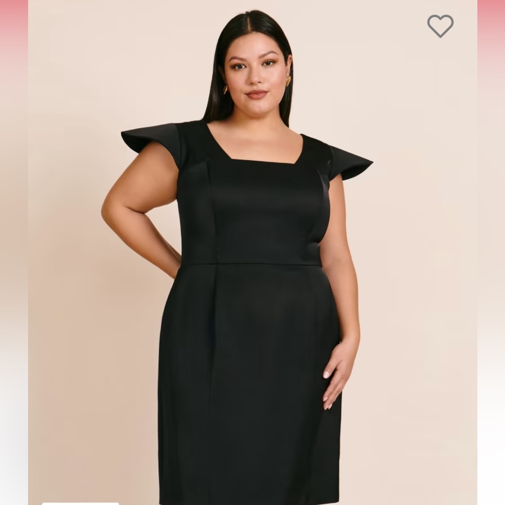 NWT Mimine AG black knee length Rebel cocktail dress with exaggerated shoulders - Picture 4 of 7